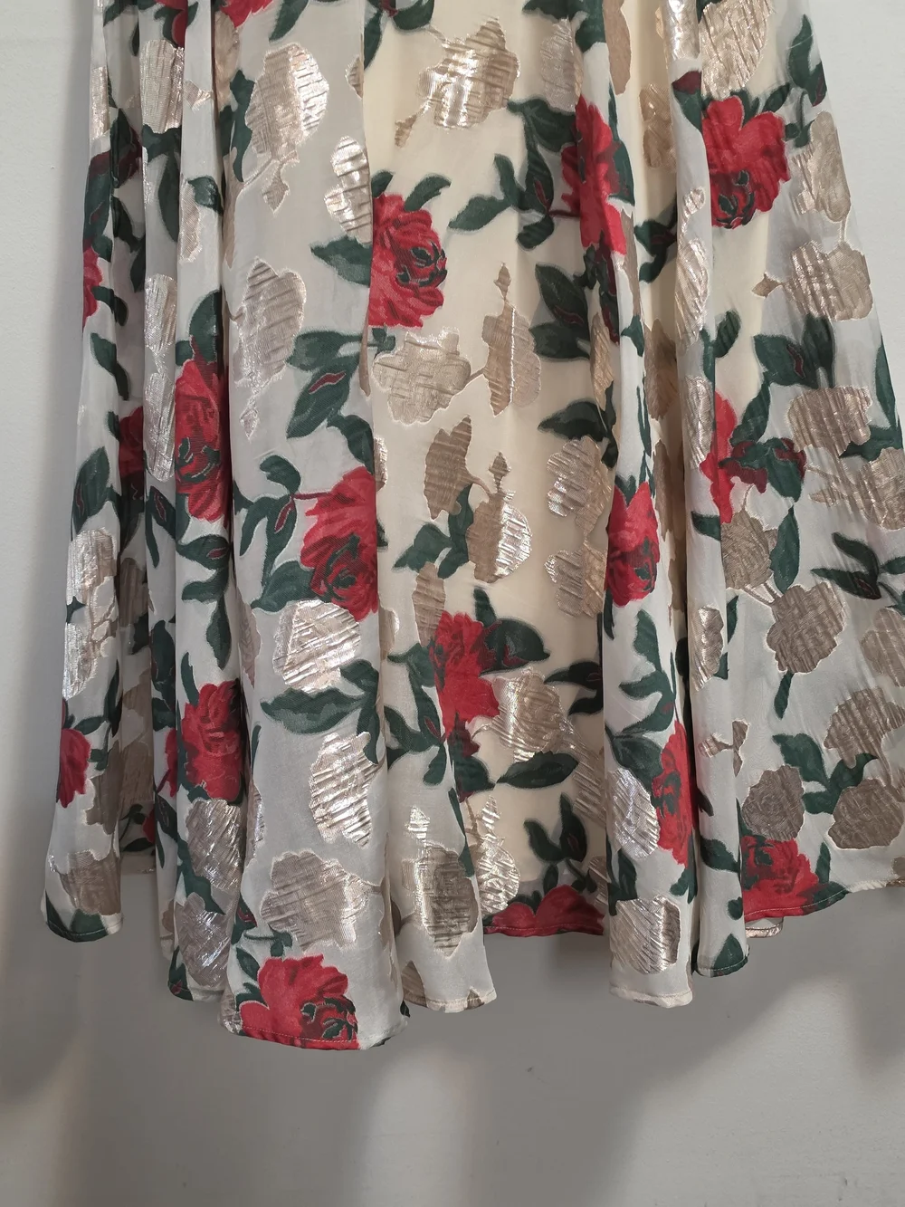 Dress the Population White Midi Skirt with Red Rose Print - Picture 4 of 8